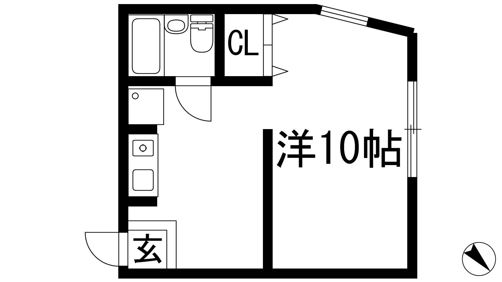 M・Tビル(1K/2階)の間取り写真