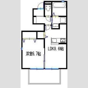 サンクレドール(1LDK/1階)の間取り写真