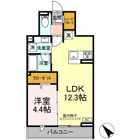 DBLESS鶴見市場(1LDK/2階)の間取り写真