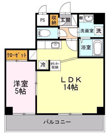 グランヴェールHIRO(1LDK/3階)の間取り写真