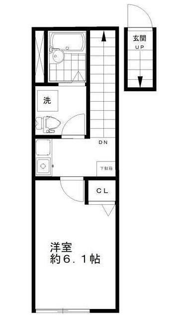 PLAU京成立石(1K/2階)の間取り写真