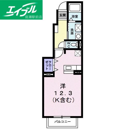 アメニティ中島B(ワンルーム/1階)の間取り写真