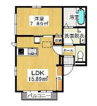 グリーンリーブス(1LDK/2階)の間取り写真