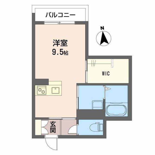 チェルシー 西津田 ウエスト(ワンルーム/2階)の間取り写真