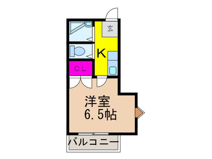 プリンスハイツ高槻(1K/2階)の間取り写真