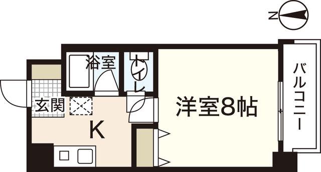 アヴァンセ中筋II(1K/3階)の間取り写真