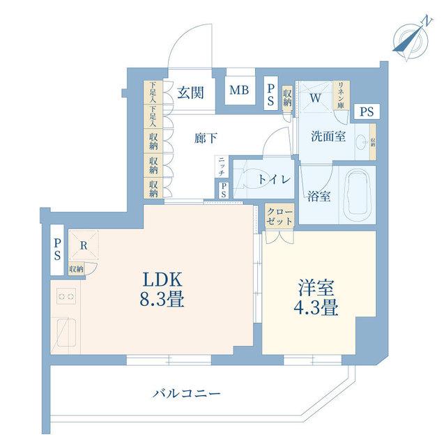 デュオステージ町田MAXIV(1LDK/10階)の間取り写真