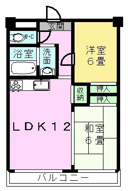 森山ビル(2LDK/4階)の間取り写真