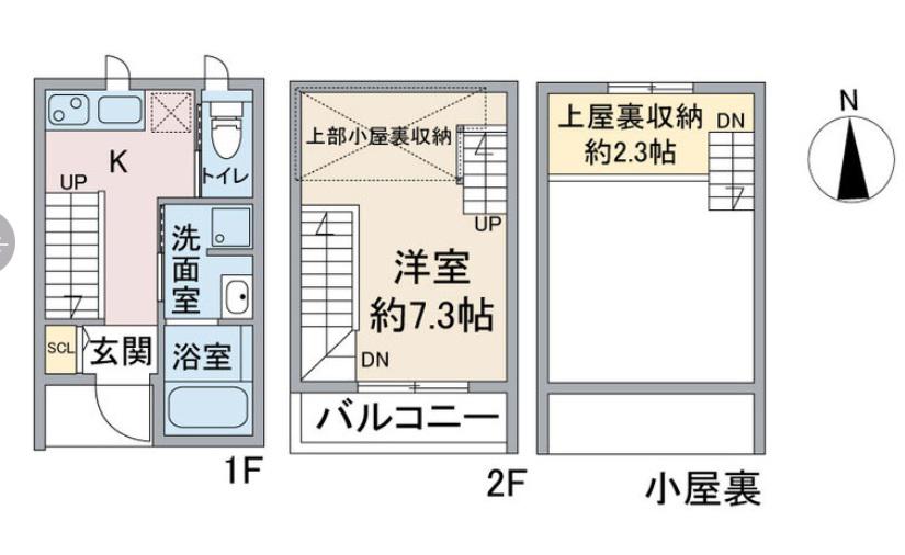アプトココノ玄馬公園(1K/1階)の間取り写真