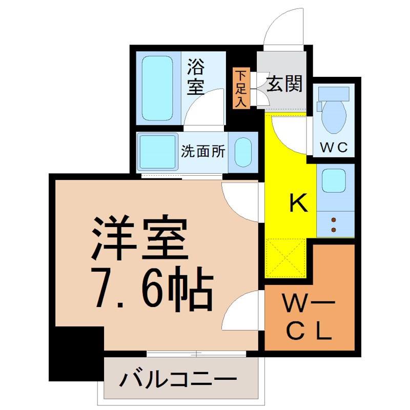 コンフォート新栄(1K/6階)の間取り写真