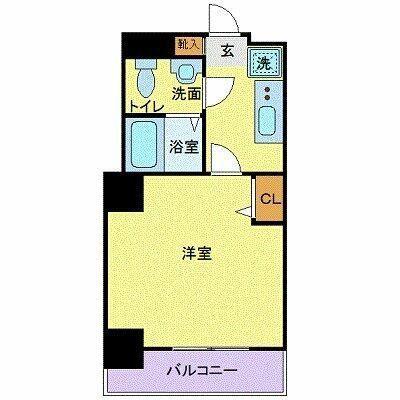 メゾンドヴィレ勝どき(1K/14階)の間取り写真