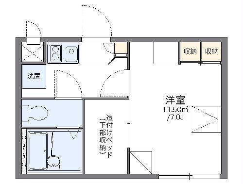 レオパレスアローハイム(1K/2階)の間取り写真