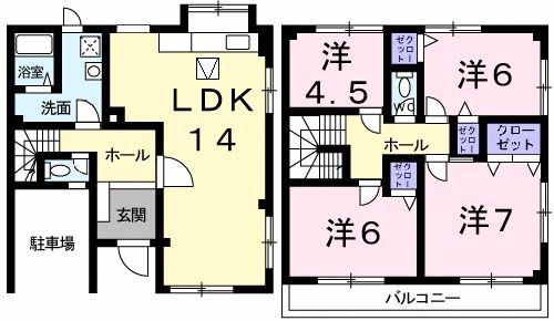 エナール桃山(4LDK/1階)の間取り写真