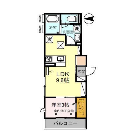 D-RESIDENCE飯能(1LDK/1階)の間取り写真