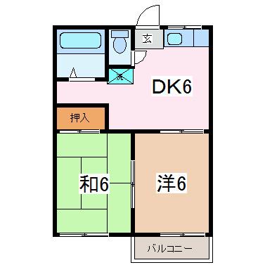 フォーブルヒロシ(2DK/2階)の間取り写真