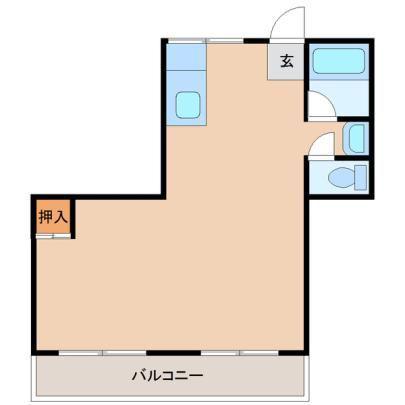 BLOCASAHI(ワンルーム/2階)の間取り写真