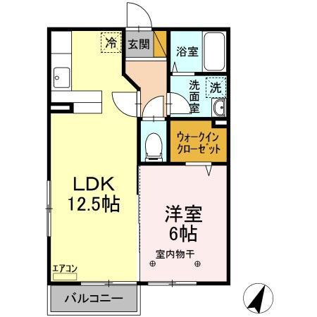 ベルデュール(1LDK/2階)の間取り写真