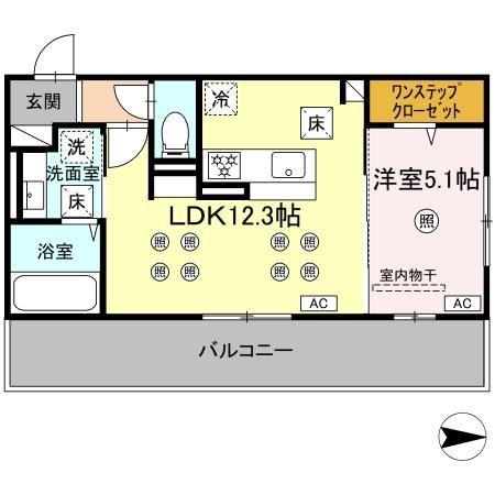 カトルカールII(1LDK/1階)の間取り写真