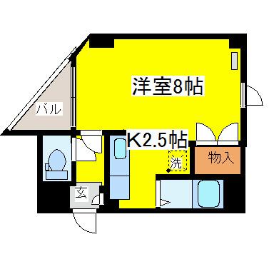 インペリアル13(1K/3階)の間取り写真