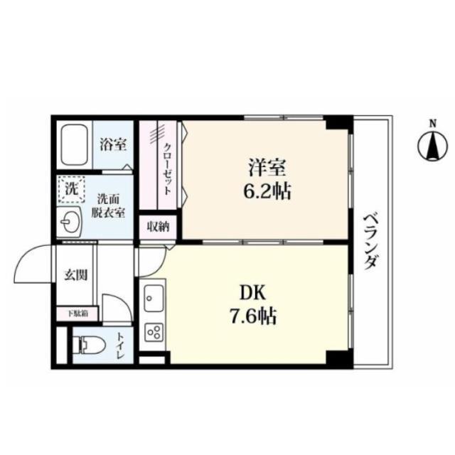 シンフォニイ駅前中央(1DK/6階)の間取り写真