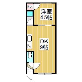 ロマンチスト(1DK/2階)の間取り写真