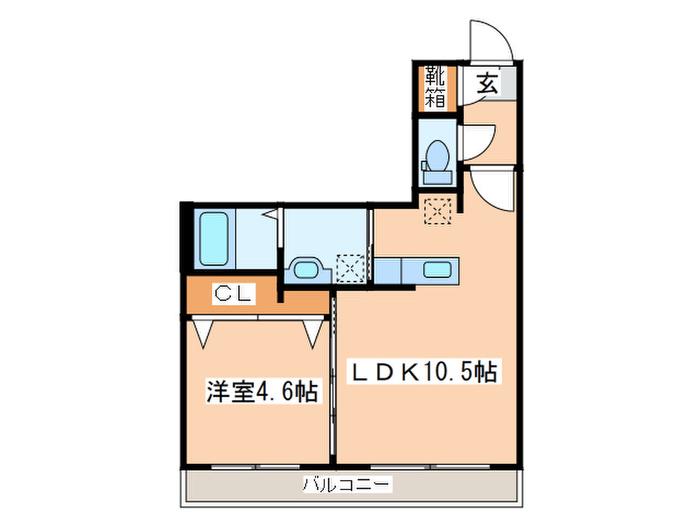 UMRIβ HIRAGISHI(1LDK/3階)の間取り写真