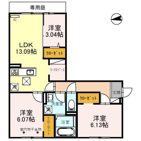 VENTO(3LDK/1階)の間取り写真