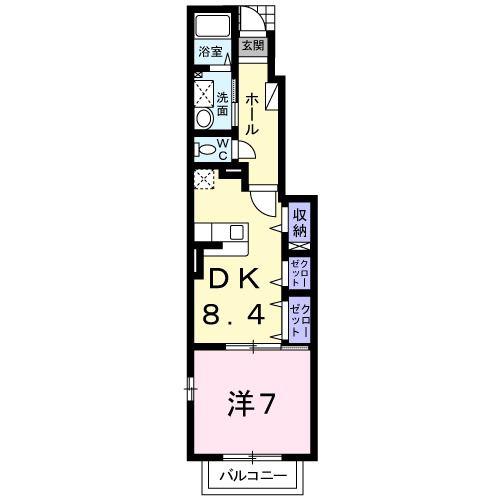 セントラーレ パルク弐番館(1LDK/1階)の間取り写真