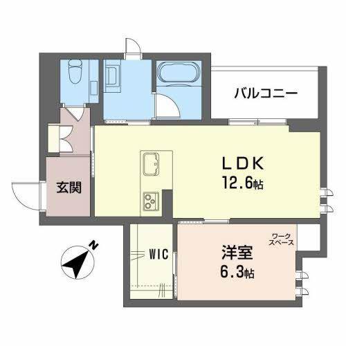 シャーメゾンステージ東鷹匠(1LDK/2階)の間取り写真