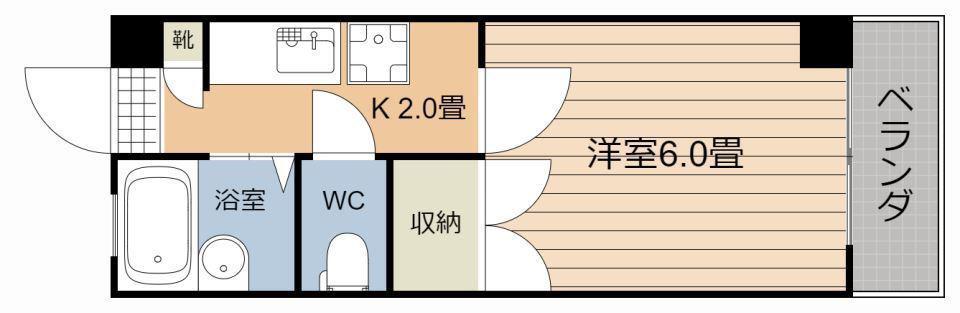 エントピア鴨池第11(1K/3階)の間取り写真