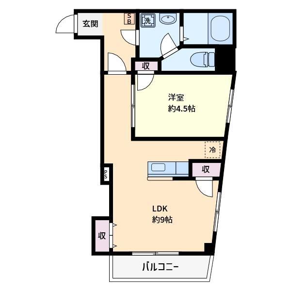 CASA FELICE(1LDK/3階)の間取り写真
