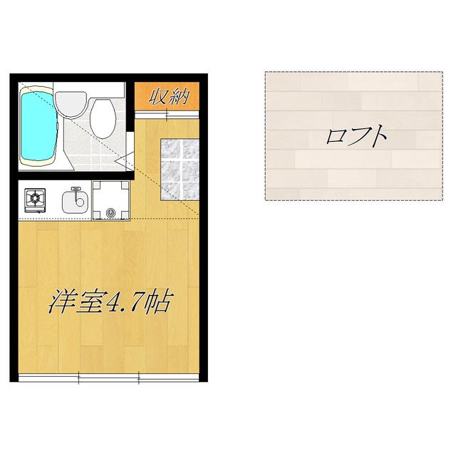 05ハイムII(ワンルーム/2階)の間取り写真