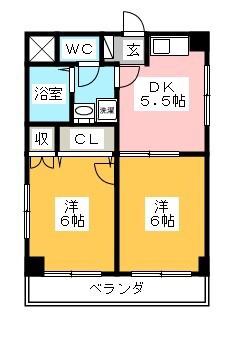 松本ビル(2K/3階)の間取り写真