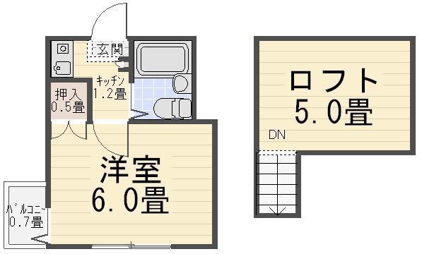 レオパレス梅島第3(1K/2階)の間取り写真