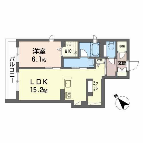 シャーメゾン ツールマレー(1LDK/2階)の間取り写真