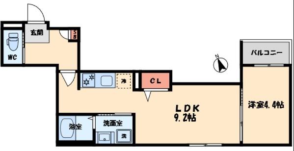 F ASECIA PLEDGE(1LDK/1階)の間取り写真