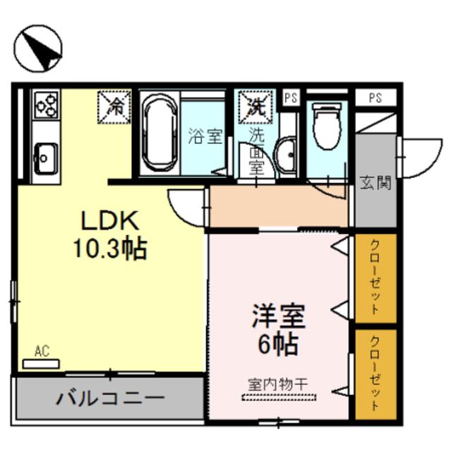 NORTECASA(1LDK/3階)の間取り写真