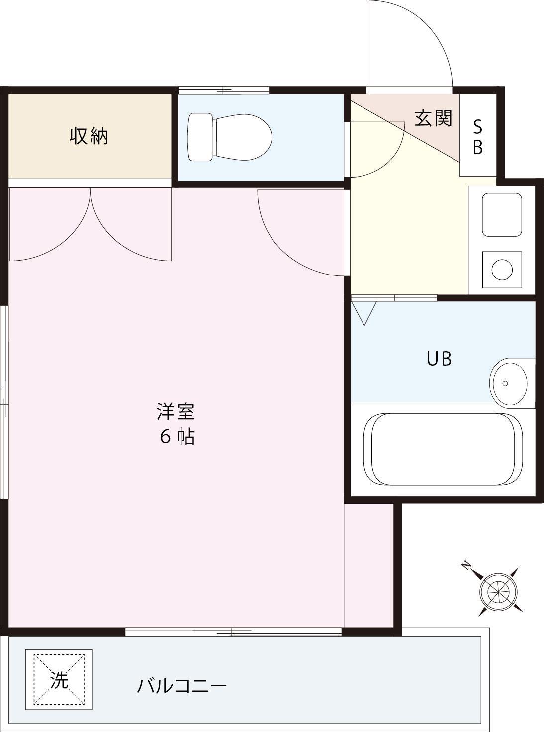 ヒルトップ初台(1K/2階)の間取り写真