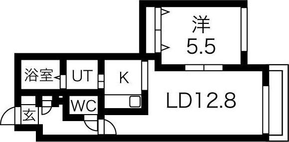 モン・レーブ二十四軒(1LDK/2階)の間取り写真