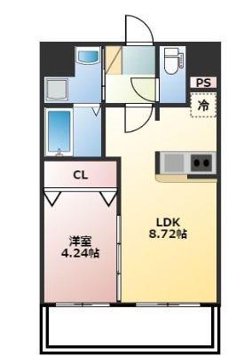 カルム空港南(1LDK/3階)の間取り写真