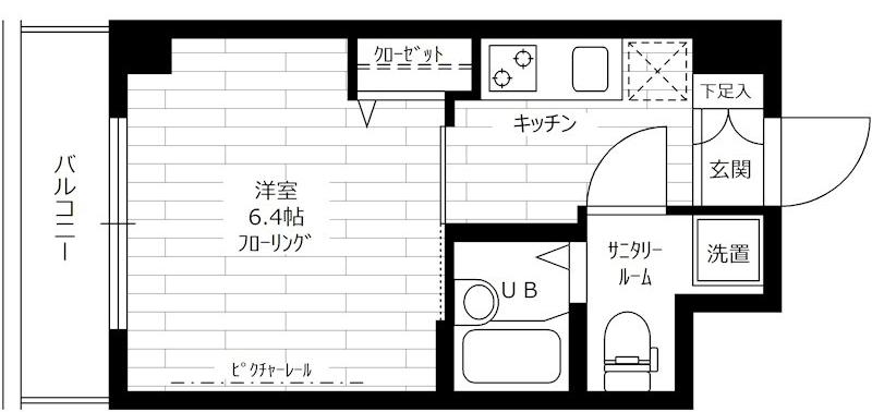 ステージグランデ蒲田(1K/4階)の間取り写真