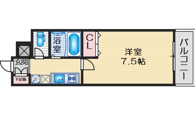 セレクト江坂(1K/7階)の間取り写真