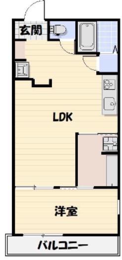 LIKE作草部2ND(1LDK/3階)の間取り写真