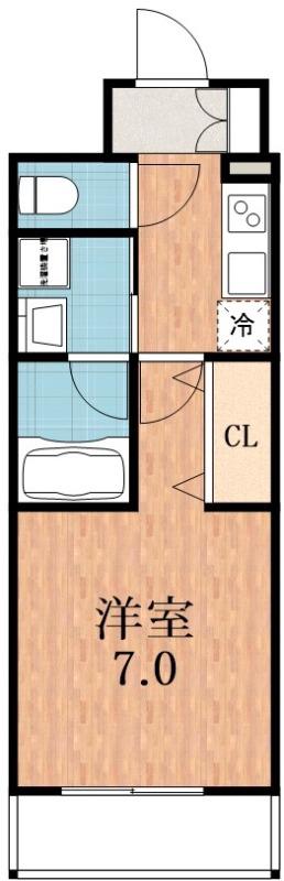 アーバンパーク田辺(1K/5階)の間取り写真