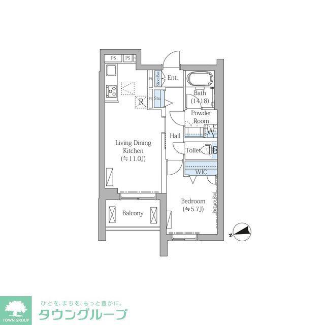 ザ・プレイス中野桃園(1LDK/1階)の間取り写真