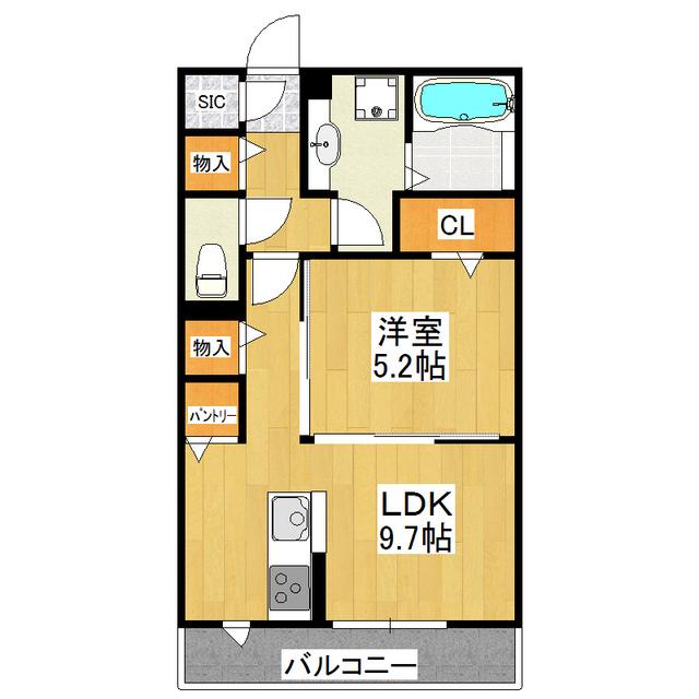 NEXCIAN(1LDK/2階)の間取り写真