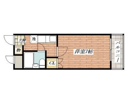 安田第3ビル(1K/5階)の間取り写真