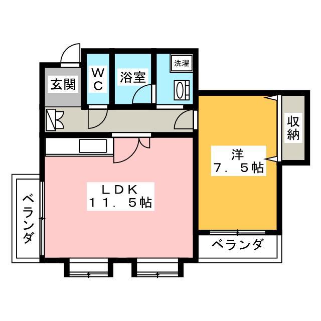 コーポS(1LDK/3階)の間取り写真