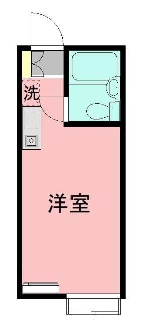 山野ハイツ(ワンルーム/2階)の間取り写真