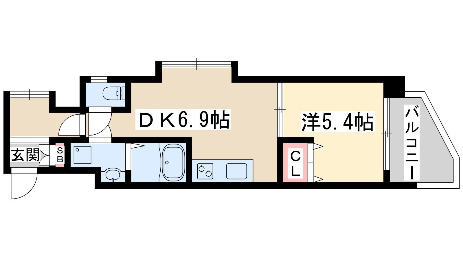 グラマシー十三東1ST(1DK/2階)の間取り写真